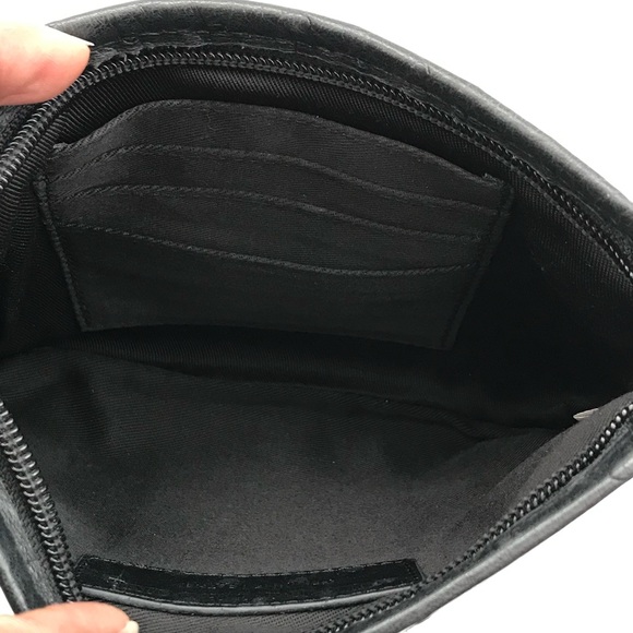 Audrey Brooke Ostrich Skin Embossed Genuine Leather Pouch / Wristlet - Picture 5 of 7